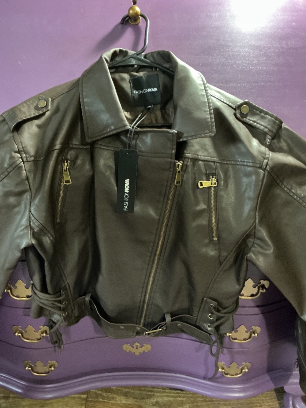 Faux Leather Moto Jacket